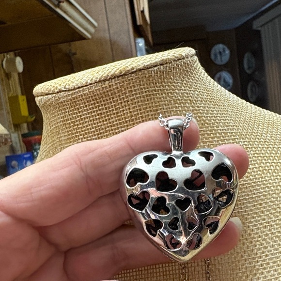 Paparazzi Silver and Red Heart Pendant Necklace and Earrings Set​ - Picture 4 of 5